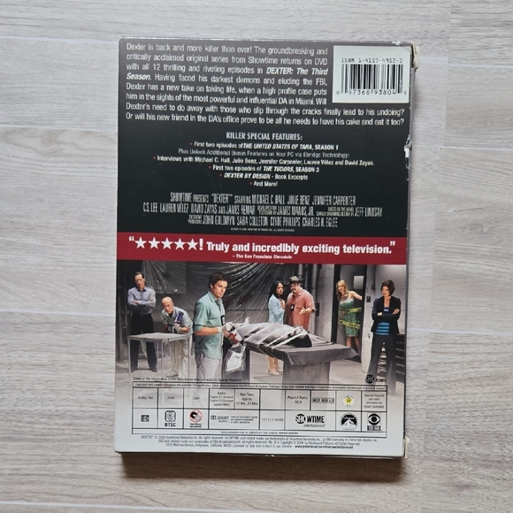 Dexter: The Third Season (DVD, 2008) 4-Disc Set Complete Season 3 with Slipcover - Picture 5 of 12